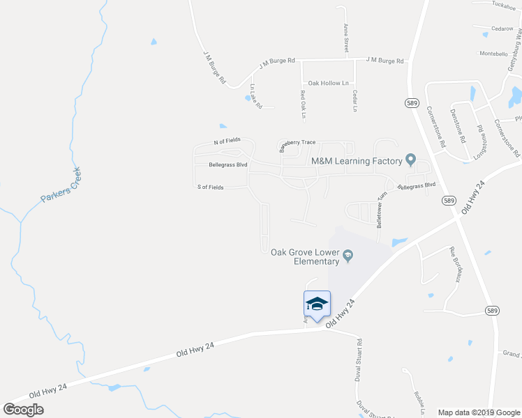 map of restaurants, bars, coffee shops, grocery stores, and more near Cherry Laurel Loop in Hattiesburg
