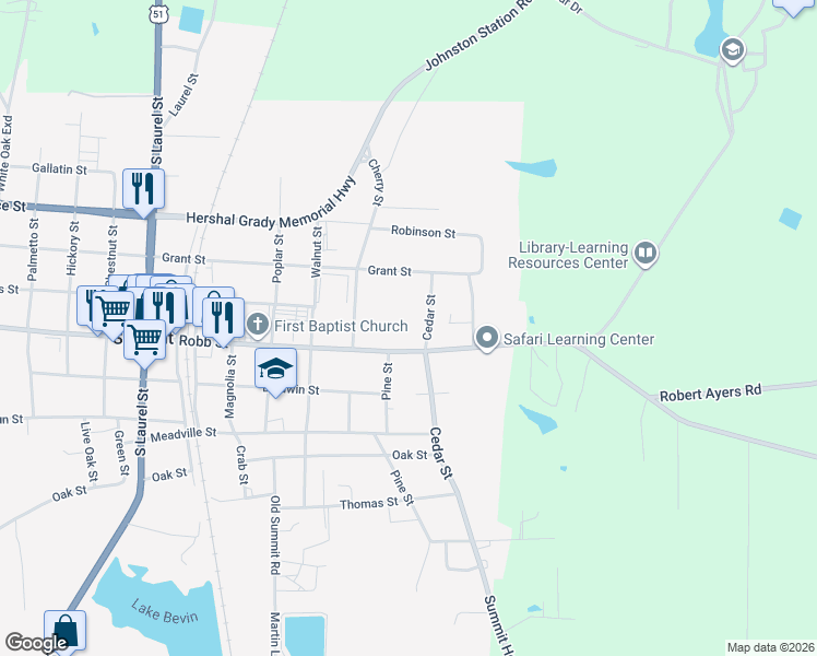 map of restaurants, bars, coffee shops, grocery stores, and more near 800-812 Cedar Street in Summit