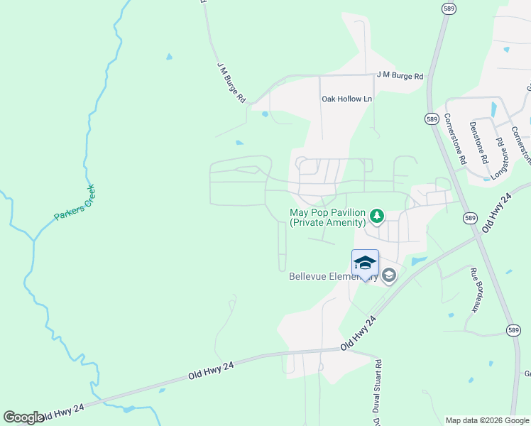 map of restaurants, bars, coffee shops, grocery stores, and more near Cherry Laurel Loop in Hattiesburg
