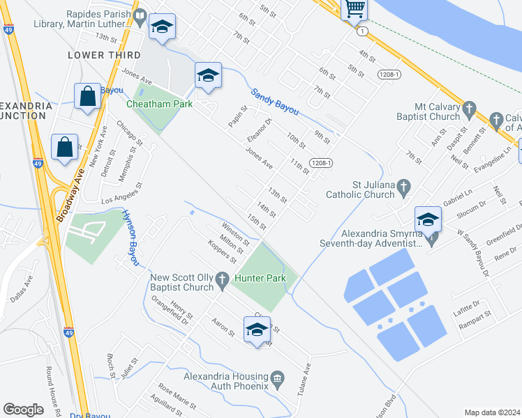 map of restaurants, bars, coffee shops, grocery stores, and more near 3716 14th Street in Alexandria