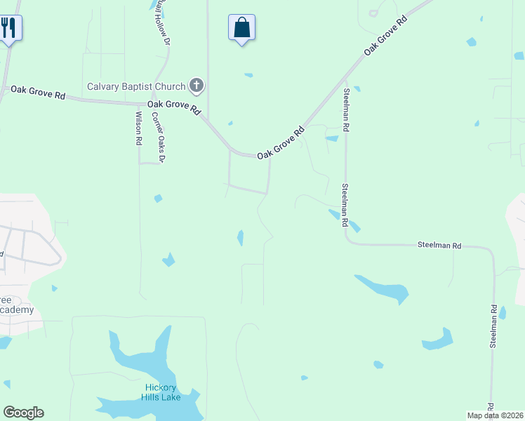 map of restaurants, bars, coffee shops, grocery stores, and more near 44 Griffith Road in Hattiesburg