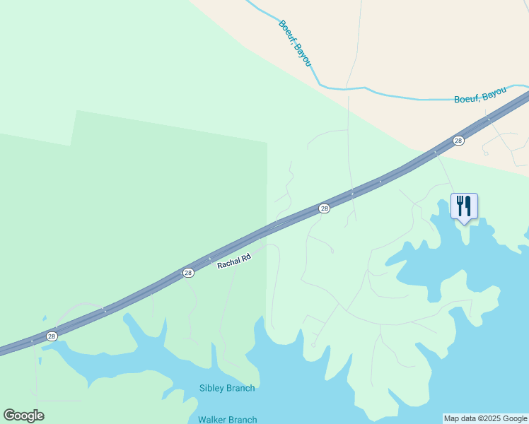 map of restaurants, bars, coffee shops, grocery stores, and more near 9624 Louisiana 28 in Boyce