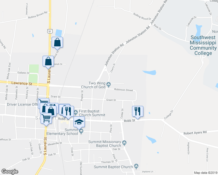 map of restaurants, bars, coffee shops, grocery stores, and more near 1001 Cherry Street in Summit