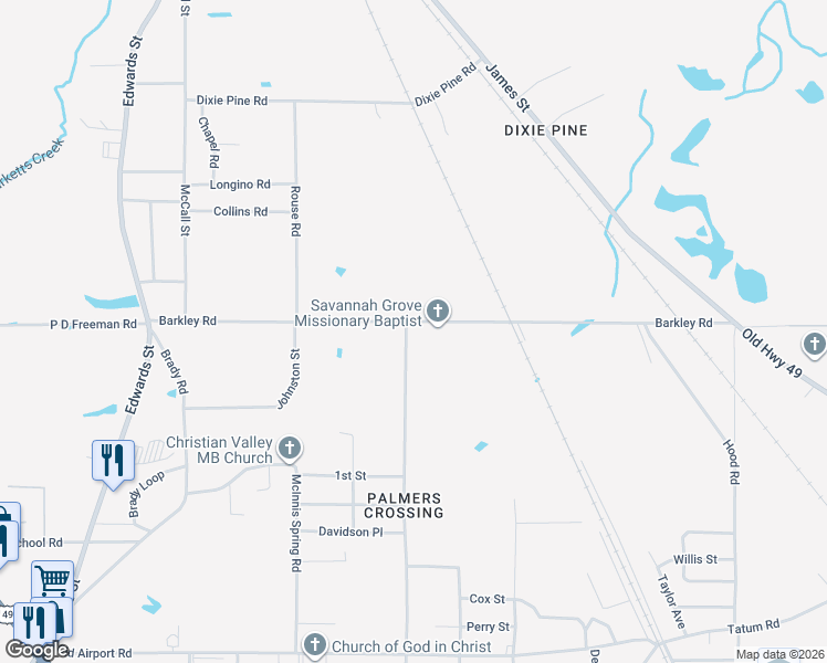 map of restaurants, bars, coffee shops, grocery stores, and more near 227-331 Barkley Road in Hattiesburg