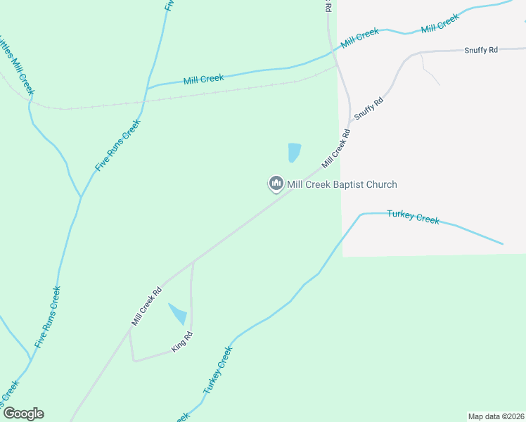 map of restaurants, bars, coffee shops, grocery stores, and more near Millcreek Road in Andalusia