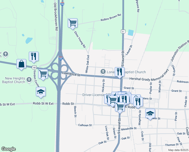 map of restaurants, bars, coffee shops, grocery stores, and more near 1001 Palmetto Street in Summit