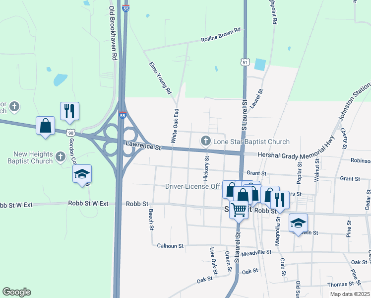map of restaurants, bars, coffee shops, grocery stores, and more near 1001-1011 Palmetto Street in Summit