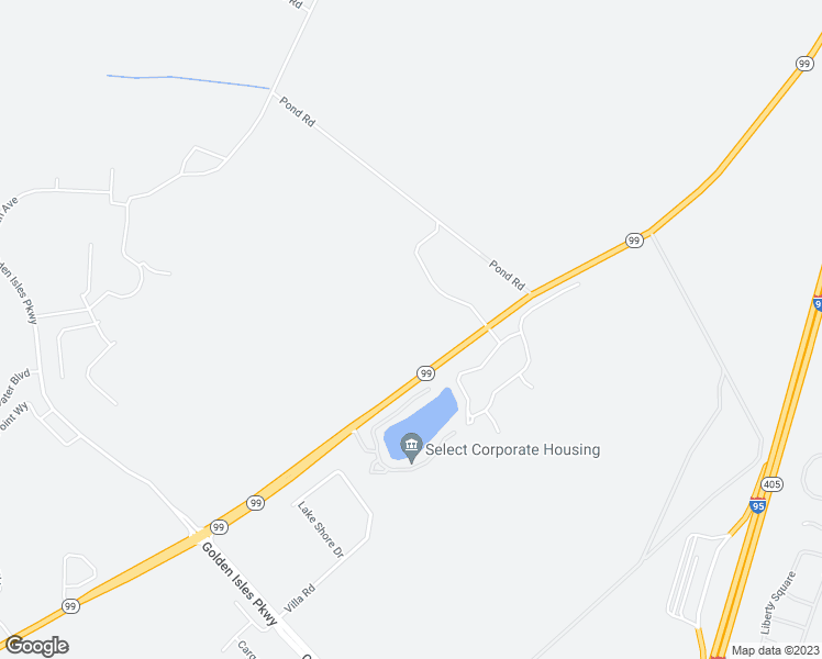 map of restaurants, bars, coffee shops, grocery stores, and more near 5999 Georgia 99 in Brunswick