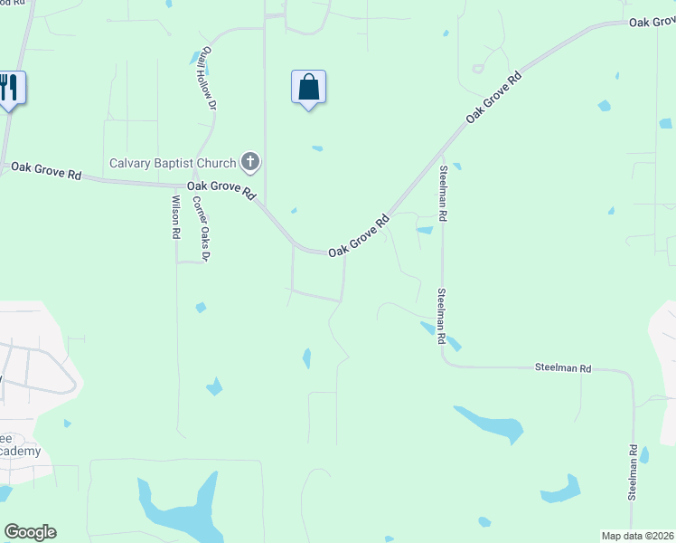 map of restaurants, bars, coffee shops, grocery stores, and more near 11 Griffith Road in Hattiesburg