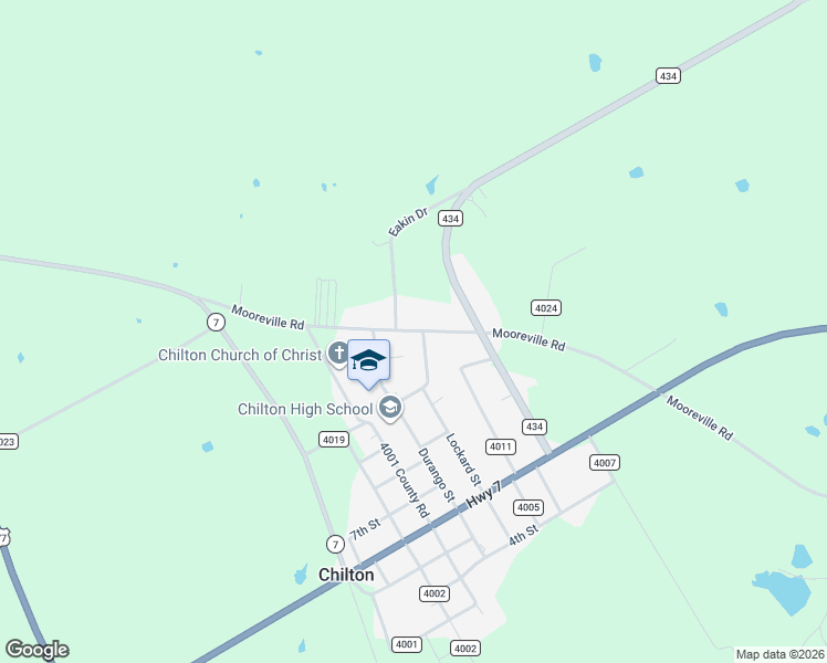 map of restaurants, bars, coffee shops, grocery stores, and more near 200 Mooreville Road in Chilton