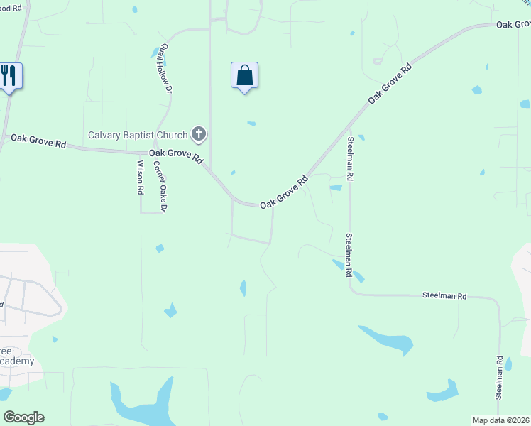 map of restaurants, bars, coffee shops, grocery stores, and more near 11 Griffith Road in Hattiesburg