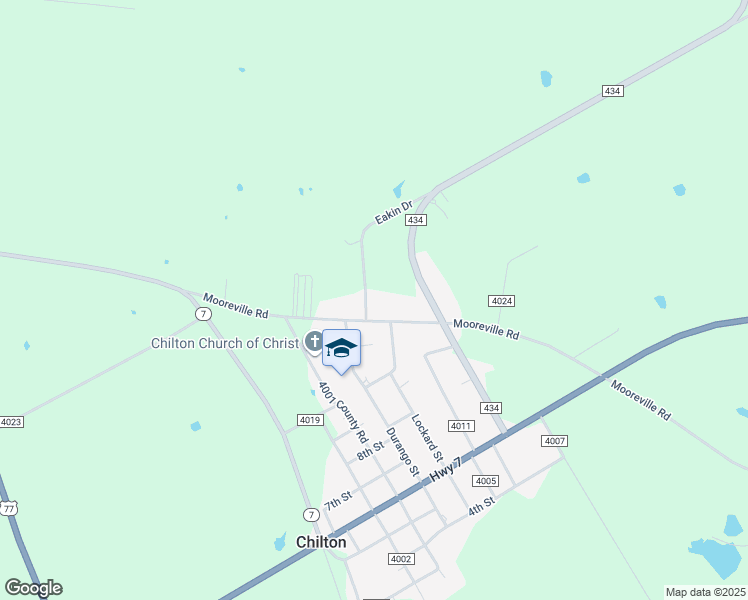 map of restaurants, bars, coffee shops, grocery stores, and more near 131 Eakin Drive in Chilton