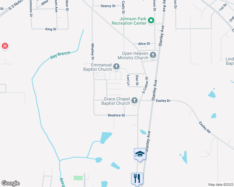 map of restaurants, bars, coffee shops, grocery stores, and more near 200-224 Davis Avenue in Andalusia