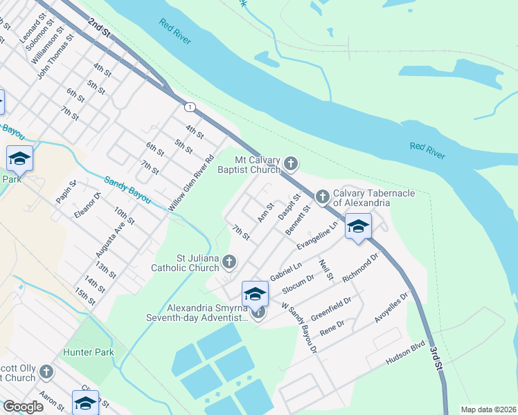 map of restaurants, bars, coffee shops, grocery stores, and more near 4118 Pisciotta Street in Alexandria