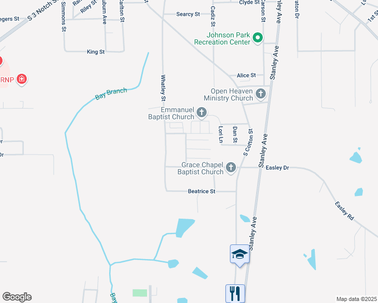map of restaurants, bars, coffee shops, grocery stores, and more near 200 Davis Avenue in Andalusia