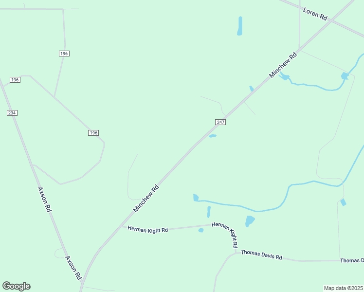 map of restaurants, bars, coffee shops, grocery stores, and more near 1063 Minchew Road in Axson