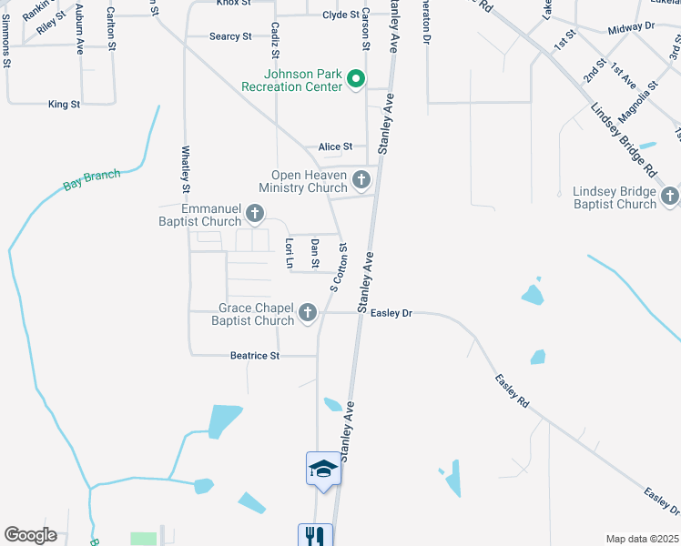map of restaurants, bars, coffee shops, grocery stores, and more near 1006 S Cotton St in Andalusia