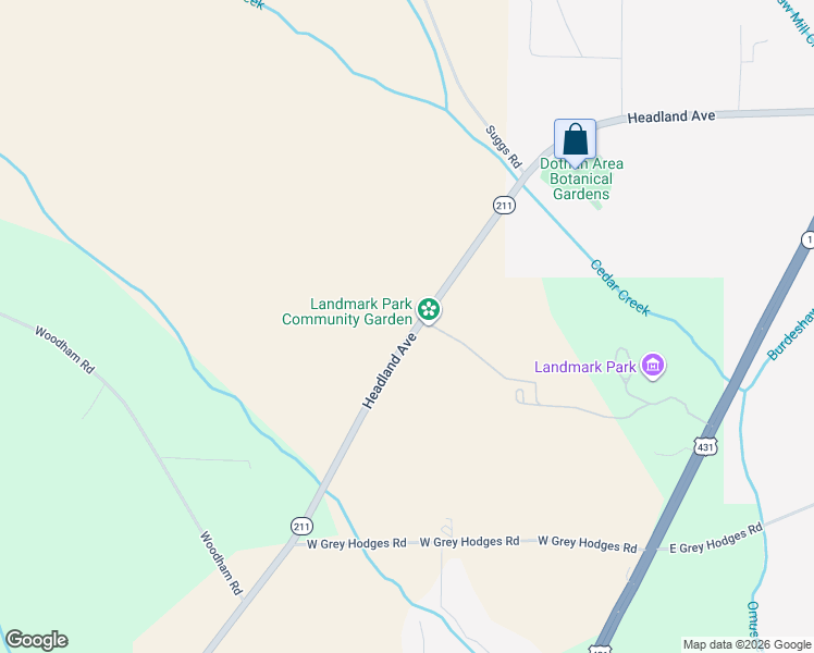 map of restaurants, bars, coffee shops, grocery stores, and more near 4575 Headland Avenue in Dothan