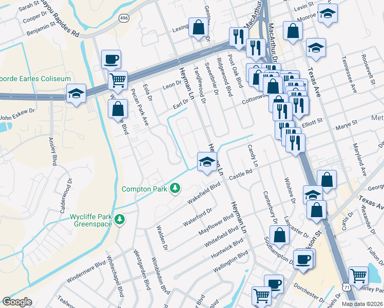 map of restaurants, bars, coffee shops, grocery stores, and more near 511 Hartwood Drive in Alexandria