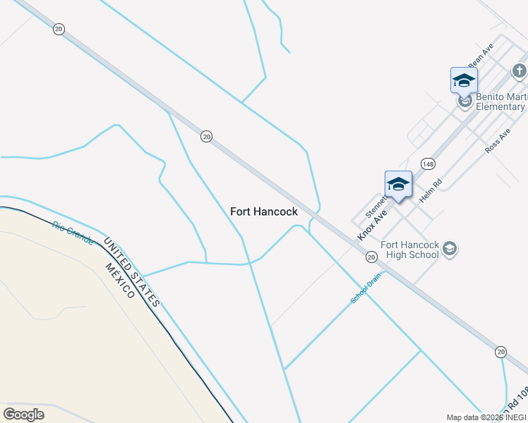 map of restaurants, bars, coffee shops, grocery stores, and more near in Fort Hancock