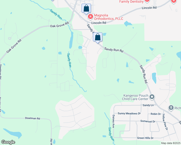 map of restaurants, bars, coffee shops, grocery stores, and more near 27 Charleston Way in Hattiesburg