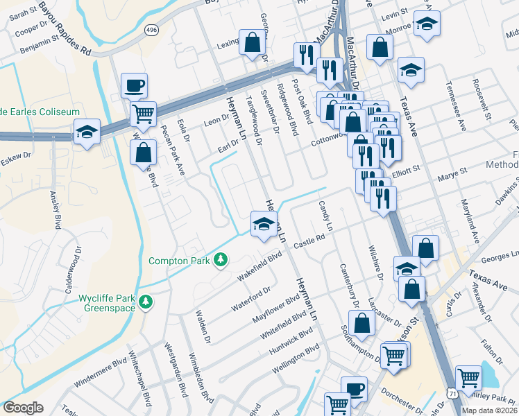 map of restaurants, bars, coffee shops, grocery stores, and more near 511 Hartwood Drive in Alexandria