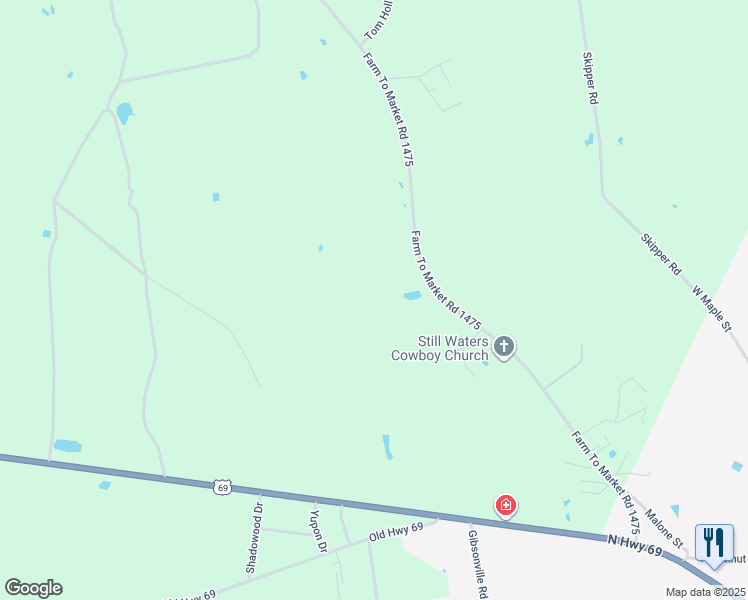 map of restaurants, bars, coffee shops, grocery stores, and more near 1037 Farm to Market Road 1475 in Huntington