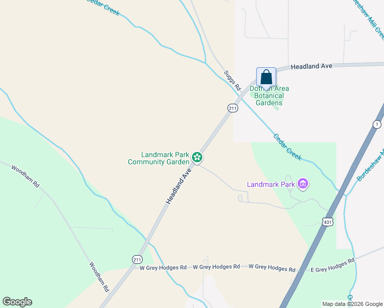 map of restaurants, bars, coffee shops, grocery stores, and more near 4575 Headland Avenue in Dothan