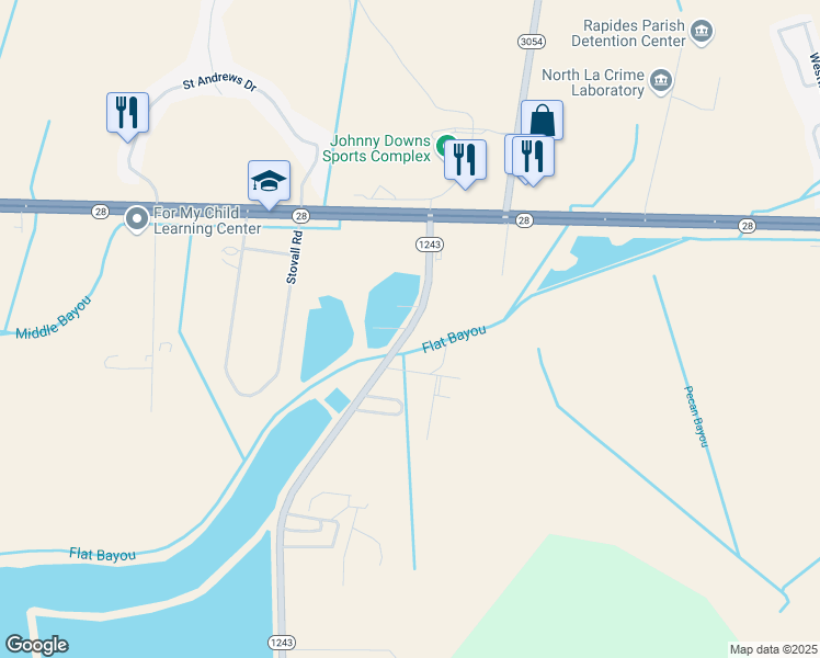 map of restaurants, bars, coffee shops, grocery stores, and more near 278 McKeithen Drive in Alexandria