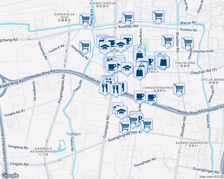 map of restaurants, bars, coffee shops, grocery stores, and more near in 