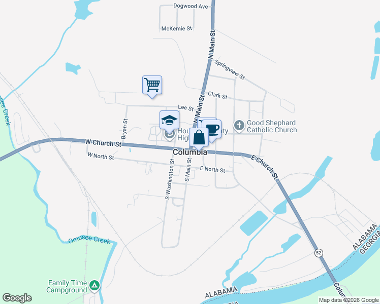 map of restaurants, bars, coffee shops, grocery stores, and more near in Columbia