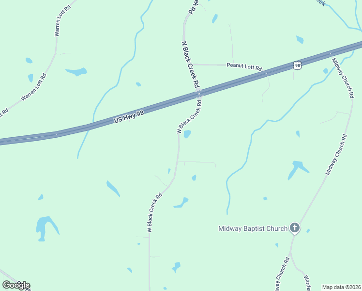 map of restaurants, bars, coffee shops, grocery stores, and more near 221-233 West Black Creek Road in Sumrall