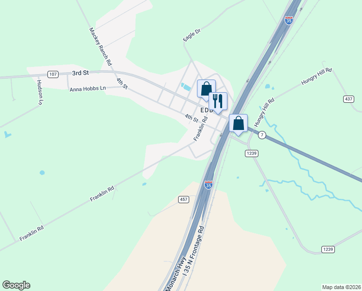 map of restaurants, bars, coffee shops, grocery stores, and more near 318 Franklin Road in Bruceville-Eddy