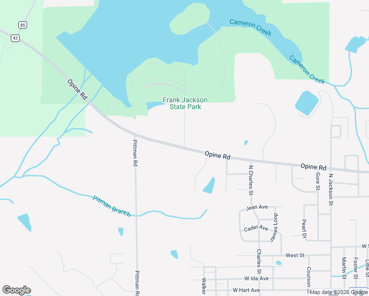 map of restaurants, bars, coffee shops, grocery stores, and more near Opine Road in Opp