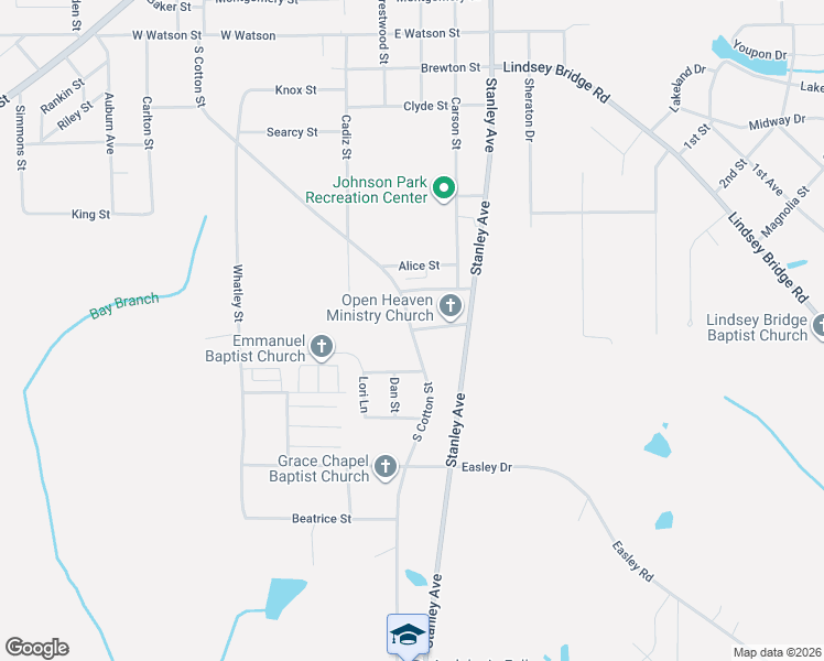 map of restaurants, bars, coffee shops, grocery stores, and more near South Cotton Street in Andalusia