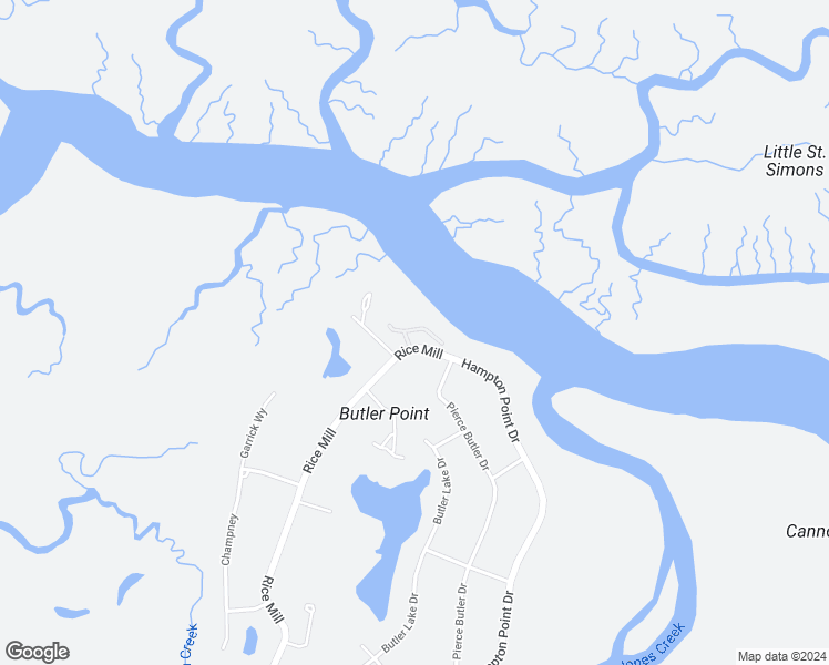 map of restaurants, bars, coffee shops, grocery stores, and more near 1036 Plantation Point Drive in Saint Simons Island