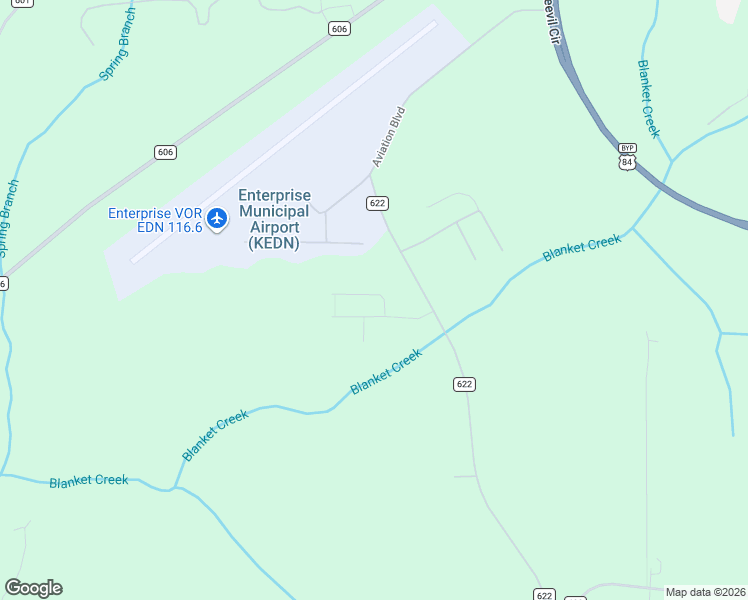 map of restaurants, bars, coffee shops, grocery stores, and more near County Road 622 in Enterprise