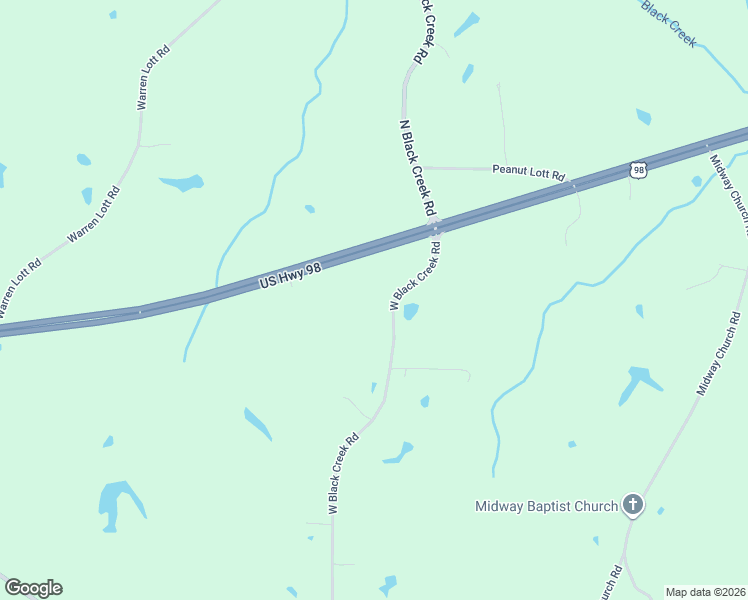 map of restaurants, bars, coffee shops, grocery stores, and more near 221 West Black Creek Road in Sumrall