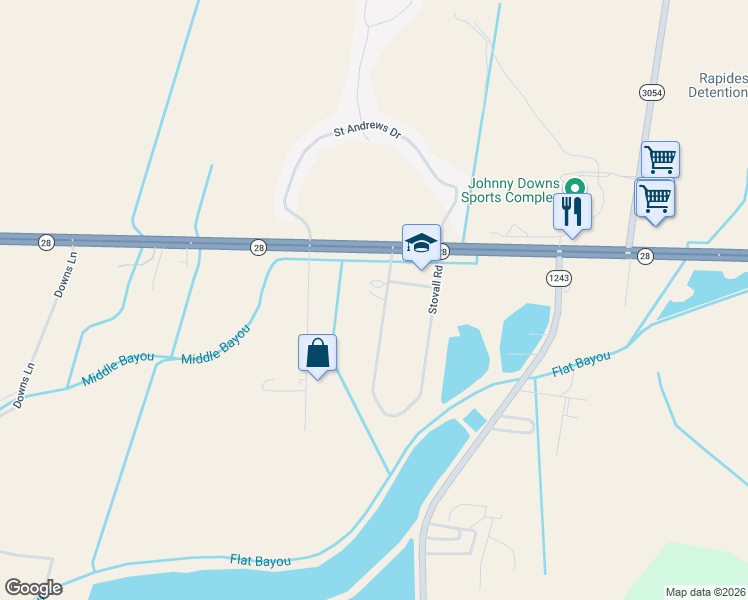 map of restaurants, bars, coffee shops, grocery stores, and more near 200 Stovall Road in Alexandria