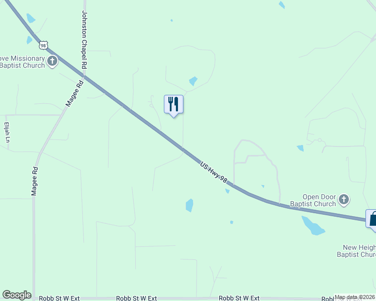 map of restaurants, bars, coffee shops, grocery stores, and more near 4092 U.S. 98 in Summit