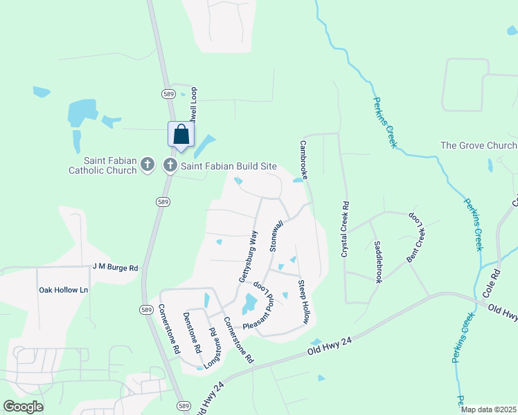 map of restaurants, bars, coffee shops, grocery stores, and more near 98 Getttysburg Way in Hattiesburg