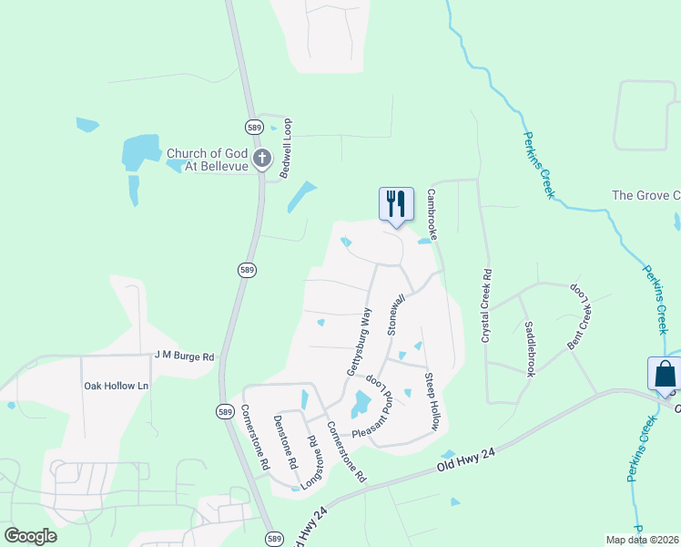 map of restaurants, bars, coffee shops, grocery stores, and more near 27 Tuckahoe in Hattiesburg