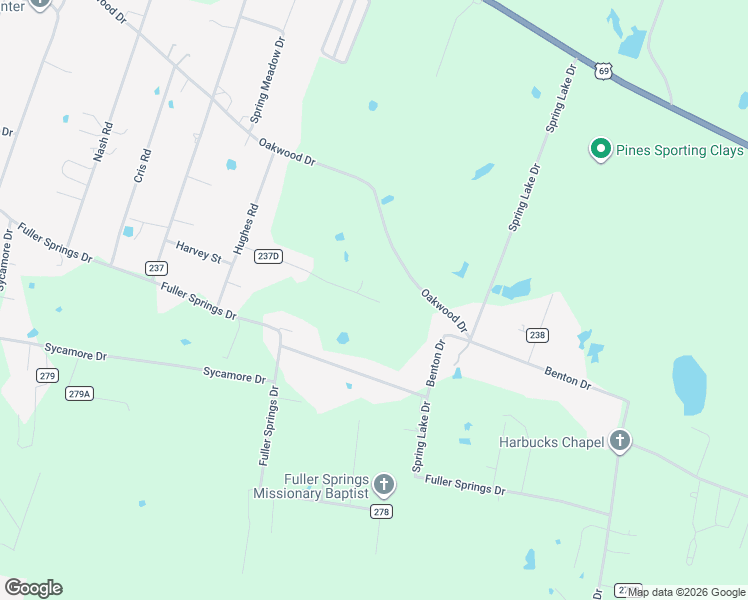 map of restaurants, bars, coffee shops, grocery stores, and more near 191 County Road 237D in Lufkin