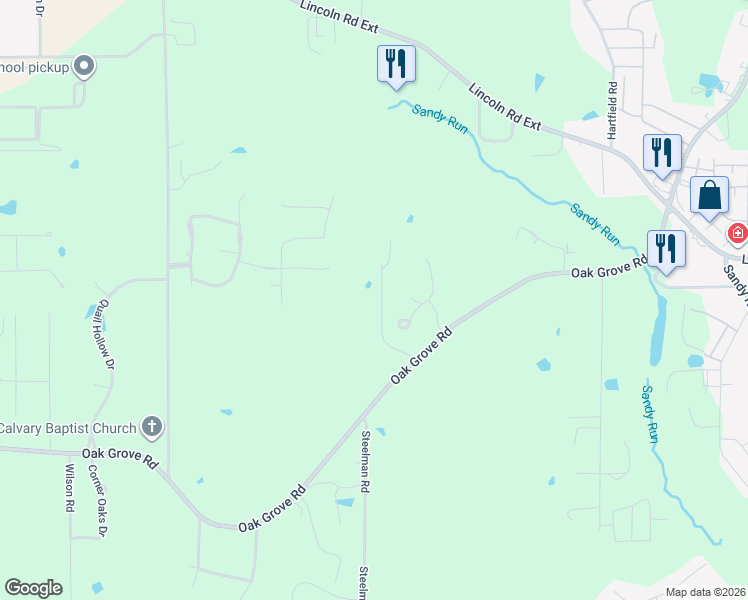 map of restaurants, bars, coffee shops, grocery stores, and more near 37 Joe Traylor Road in Hattiesburg