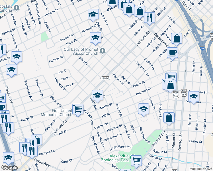 map of restaurants, bars, coffee shops, grocery stores, and more near 2306 Albert Street in Alexandria