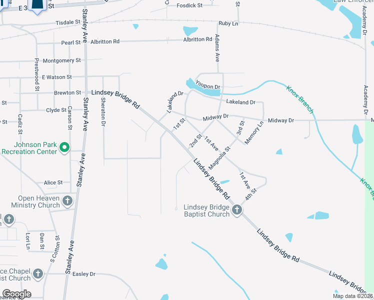 map of restaurants, bars, coffee shops, grocery stores, and more near 1301 Lindsey Bridge Road in Andalusia