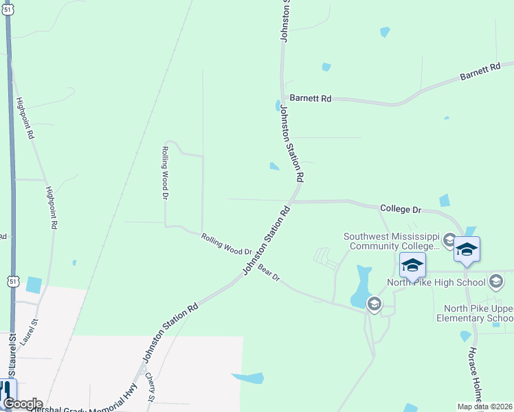 map of restaurants, bars, coffee shops, grocery stores, and more near 1053 Johnston Station Road in Summit