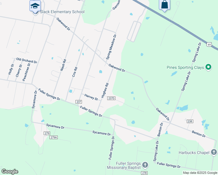 map of restaurants, bars, coffee shops, grocery stores, and more near 219 Hughes Road in Lufkin