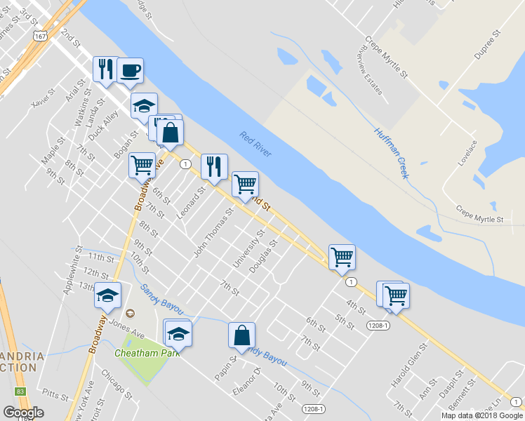 map of restaurants, bars, coffee shops, grocery stores, and more near 209 Leland Street in Alexandria