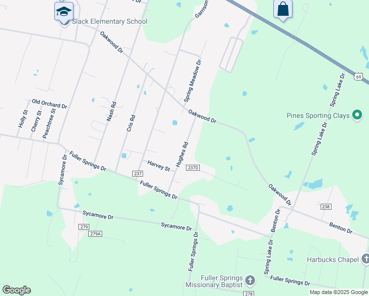 map of restaurants, bars, coffee shops, grocery stores, and more near 219 Hughes Road in Lufkin